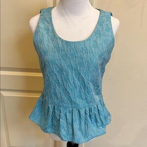 Love Moschino Textured Aqua Silk Sleeveless top
